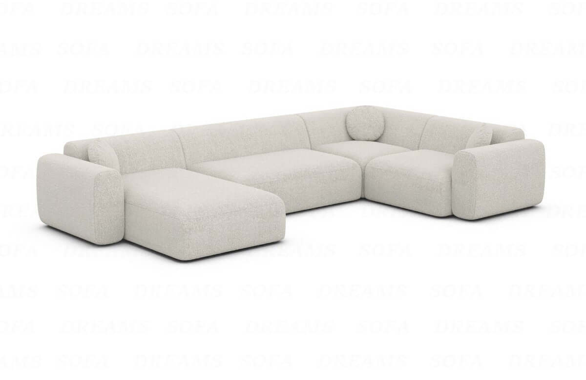 Stoff Wohnlandschaft Cortegada U-Form Pearl