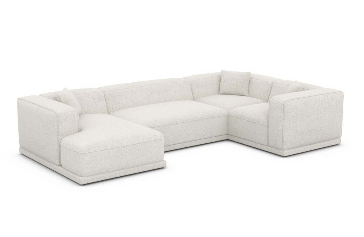 Stoff Wohnlandschaft Merida U-Form Pearl