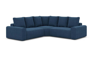Ecksofa Gomera L-Form Stoff Komfort in Strukturstoff und der Farbe Blau