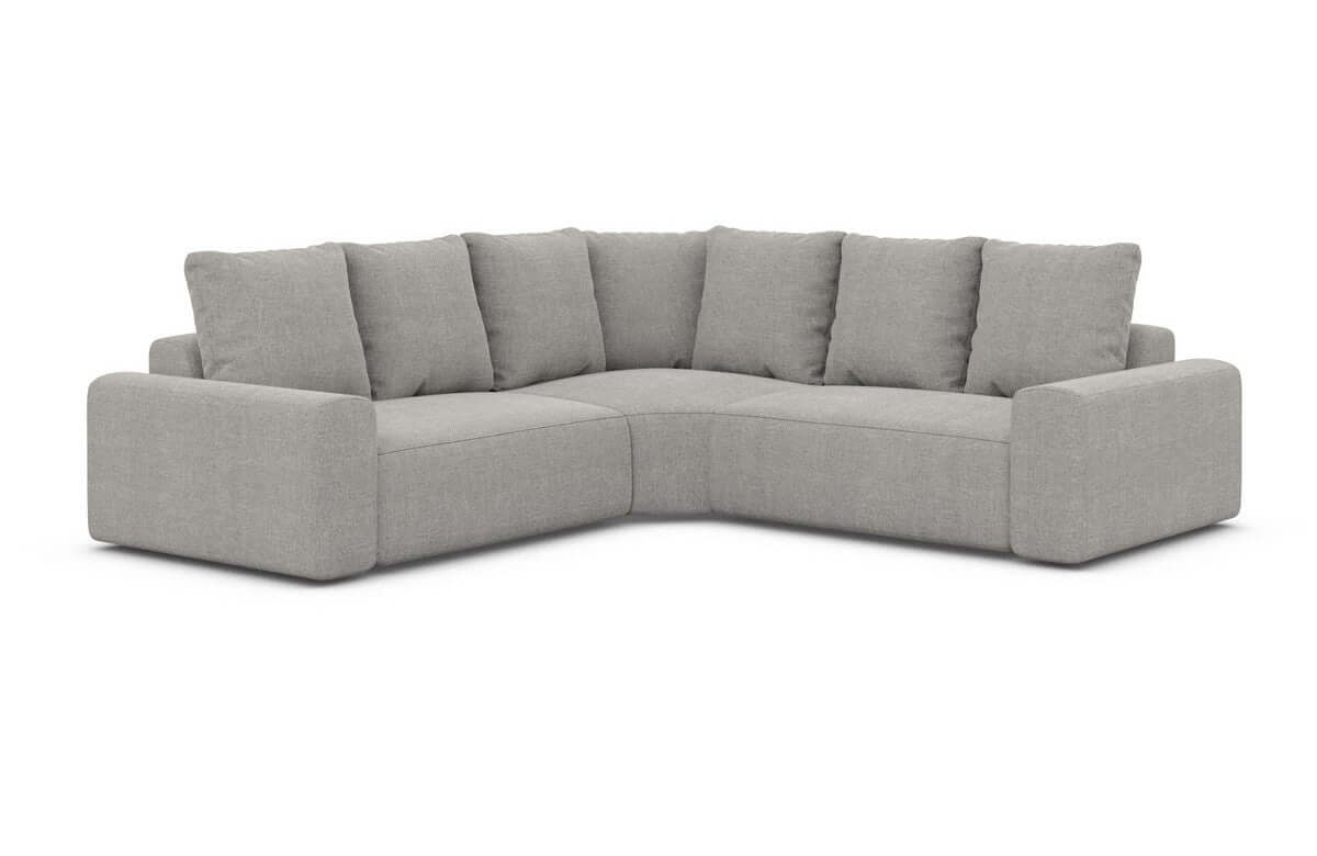 Couch Gomera L Form in Stoff hellgrau