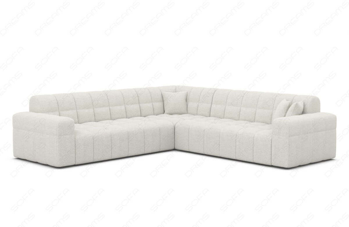Couch Ibiza L-Form in Stoff Weiß