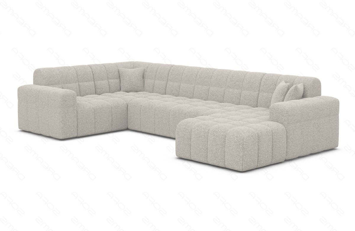 Stoff Wohnlandschaft Ibiza U-Form Pearl