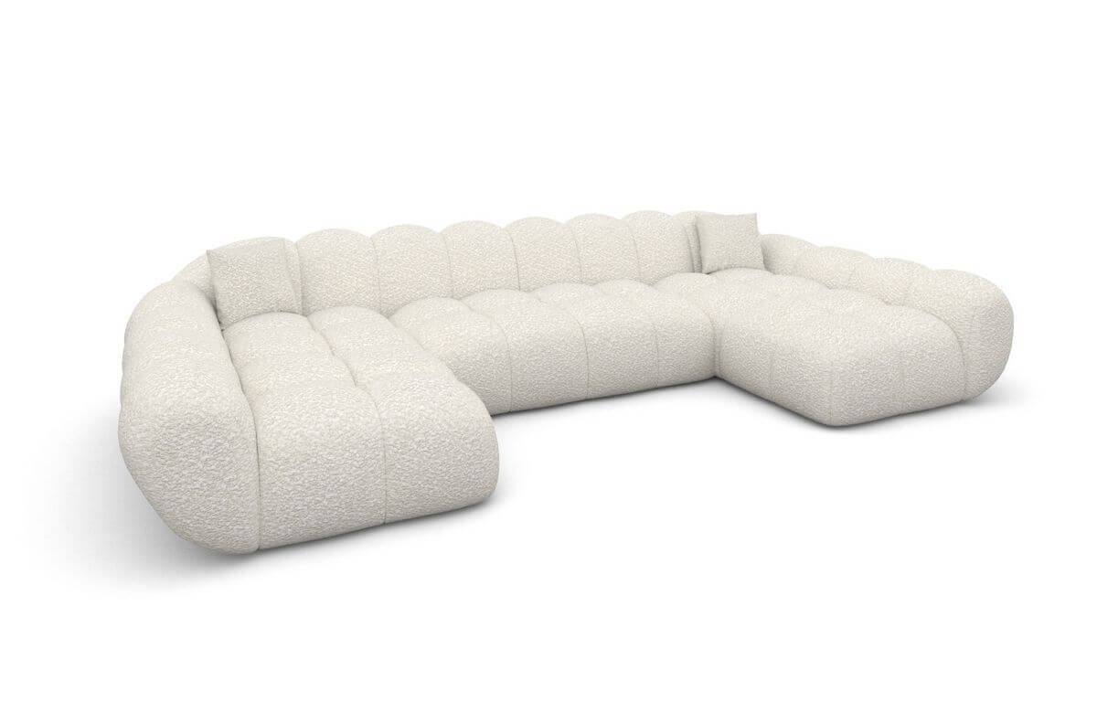 Couchlandschaft Maleron Studio U-Form in Stoff Weiß