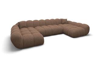 Wohnlandschaft Maleron U Form Studio in Strukturstoff und der Farbe Braun