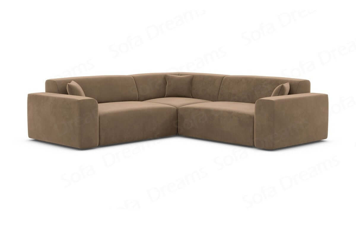 Ecksofa Mallorca L-Form aus Stoff Braun