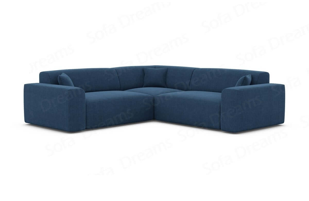 Ecksofa Mallorca L-Form aus Stoff Blau