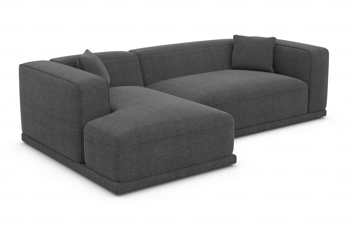 Modernes Stoff Ecksofa Merida L-Form Anthrazit