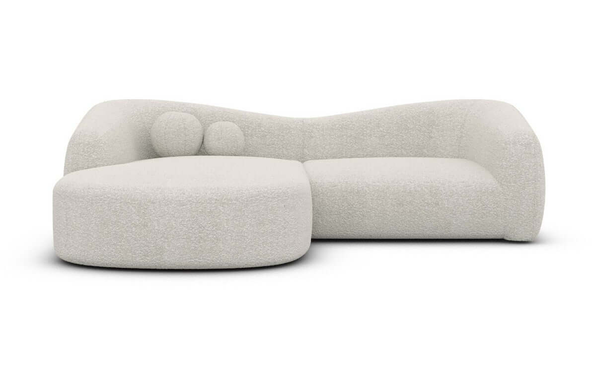 Ecksofa Murcia L-Form aus Stoff Pearl