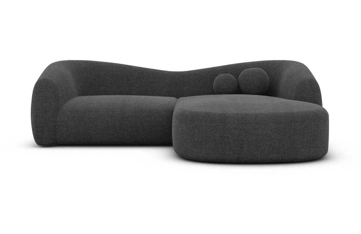 Ecksofa Murcia L-Form aus Stoff Anthrazit