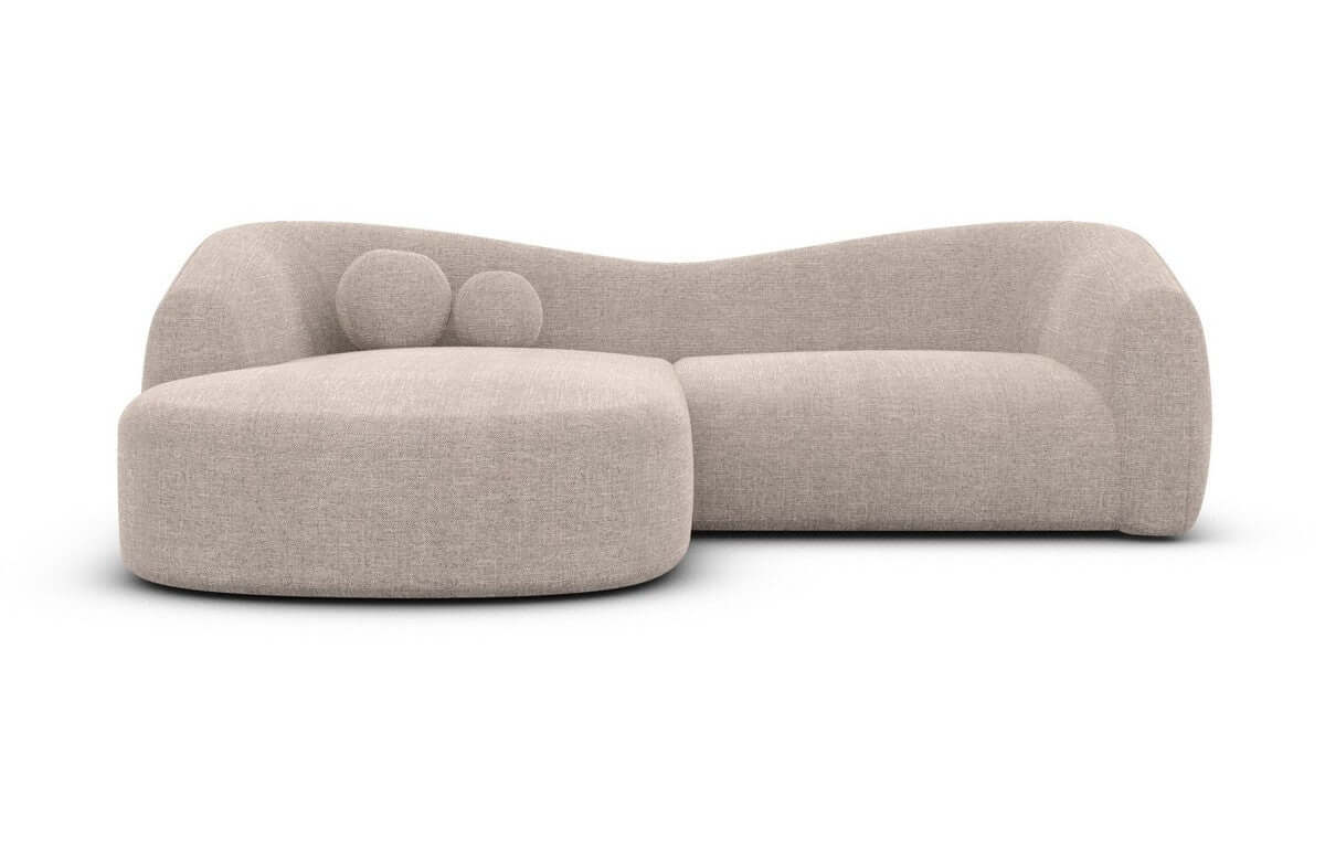 Stoff Ecksofa Murcia L-Form Kurz Beige