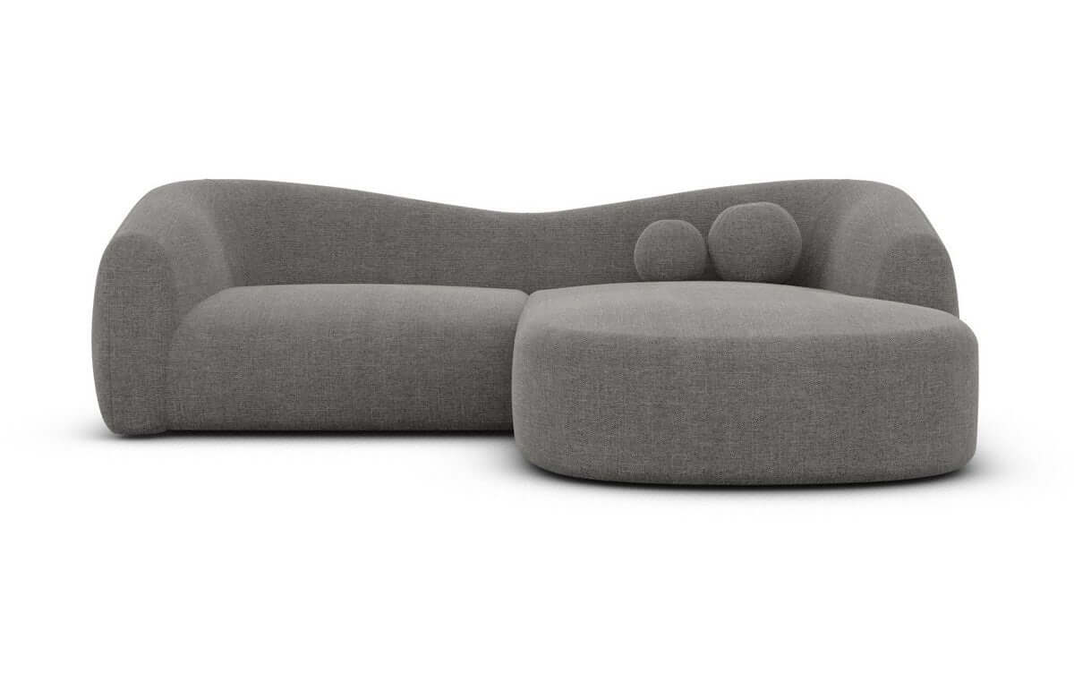 Ecksofa Murcia L Form aus Stoff dunkelgrau