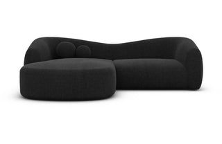 Stoff Ecksofa Murcia L-Form Kurz in Strukturstoff und der Farbe Schwarz - Ausrichtung links