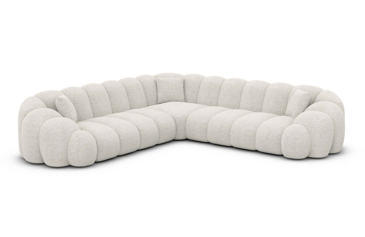 Ecksofa Rajada L-Form aus Stoff Pearl