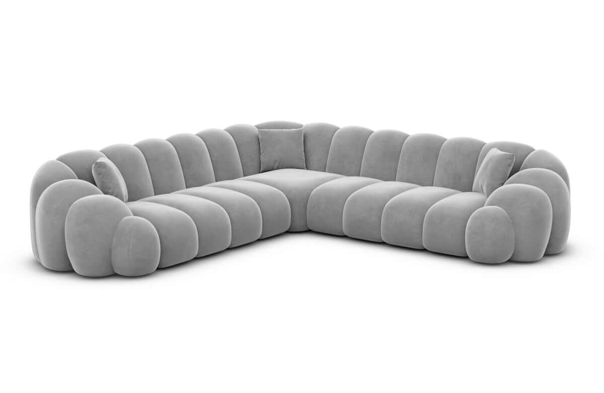Ecksofa Rajada L-Form Stoff Hellgrau