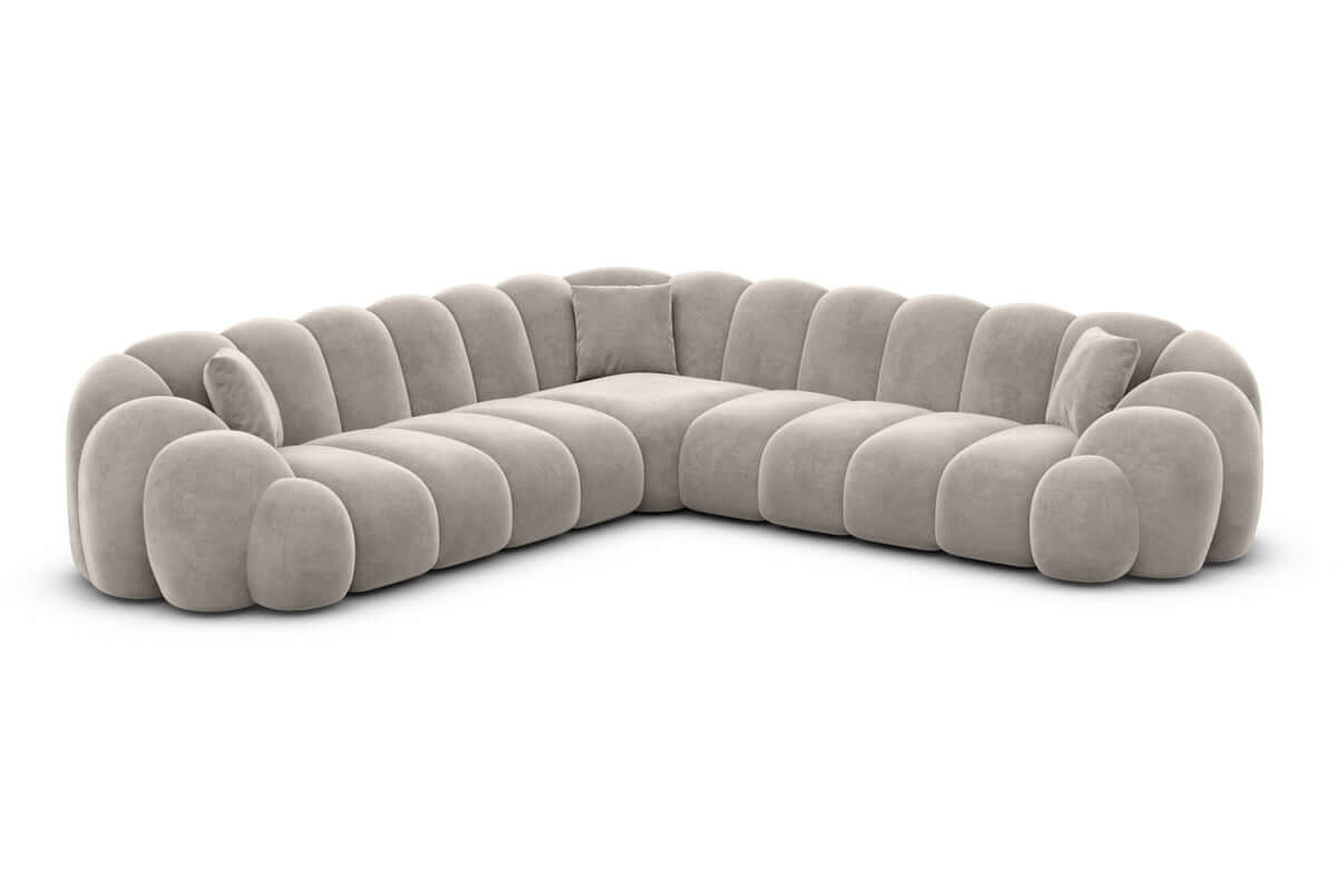 Ecksofa Rajada L-Form Stoff Sand