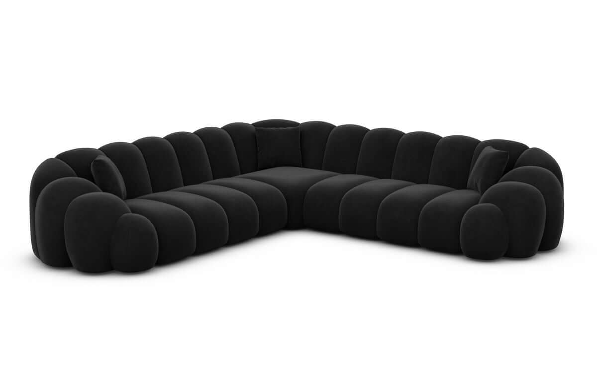 Ecksofa Rajada L-Form Stoff Schwarz