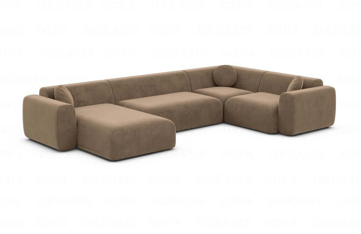 Stoff Wohnlandschaft Cortegada U-Form Braun