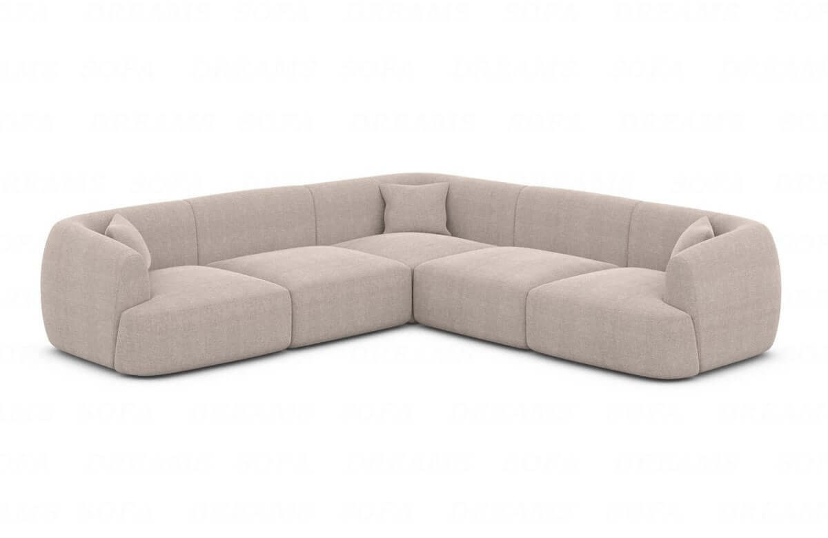 Stoff Ecksofa Tabarca L-Form Beige