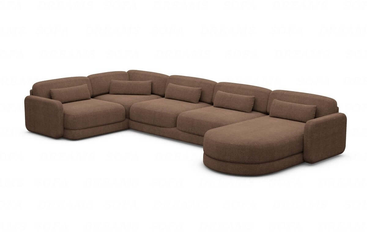 Polster Wohnlandschaft Valencia U-Form Braun