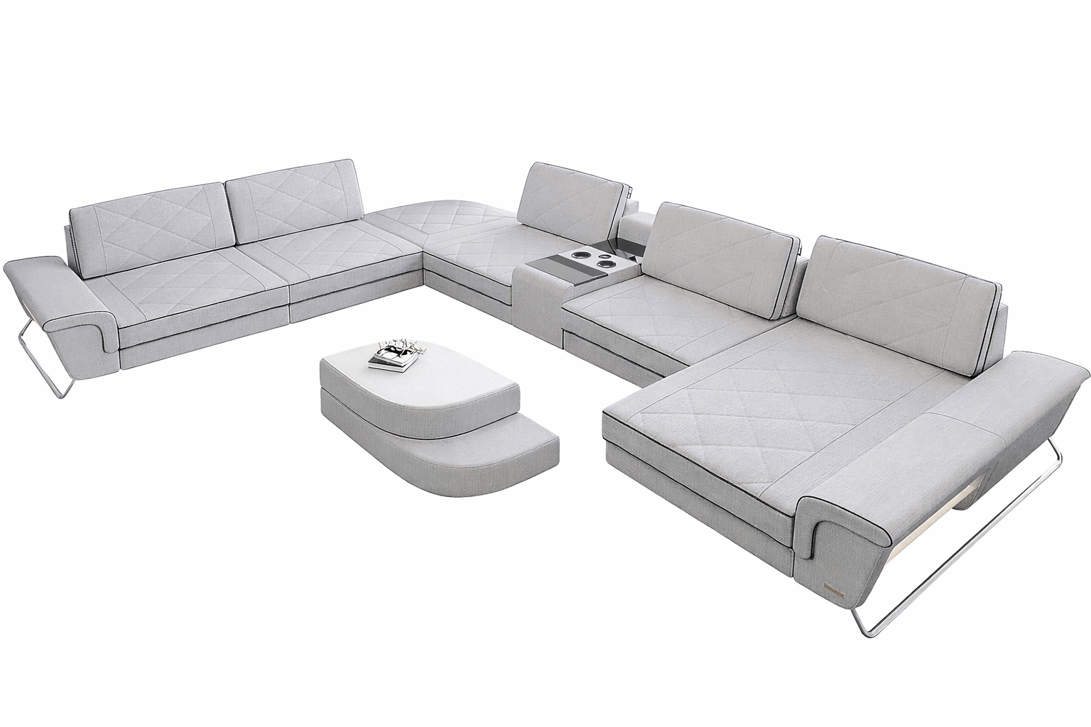 Stoff Wohnlandschaft Bari XXL – Geräumig & Bequem