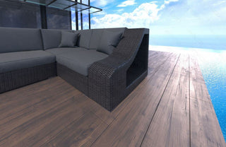 Rattan Sofa Turino U-Form – Grau - Bild 3