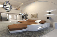 Stoffsofa Prato L-Form im Materialmix