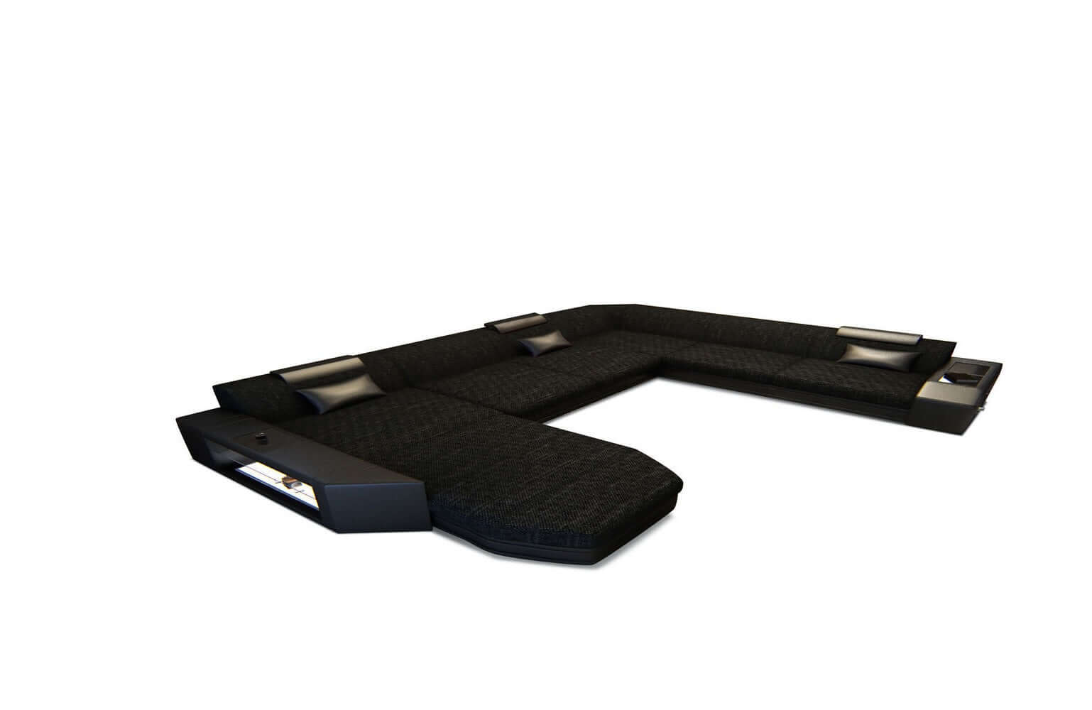 Stoff-Wohnlandschaft Materialmix Prato XXL