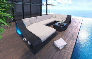 Rattan Sofa Turino U-Form – Creme in Default Title