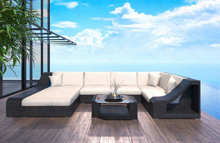 Rattan Sofa Turino U-Form – Creme - Bild 1
