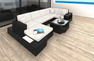 Rattan Sofa Messana U-Form – Creme in Default Title