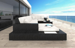 Rattan Sofa Messana U-Form – Creme - Bild 2