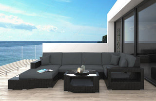 Rattan Sofa Messana U-Form – Grau - Bild 1