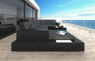 Rattan Sofa Messana U-Form – Grau - Bild 2