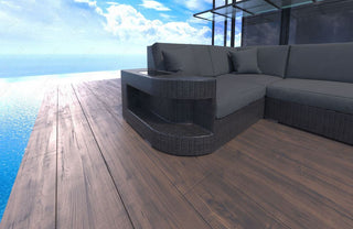 Rattan Sofa Wave U-Form – Grau - Bild 3