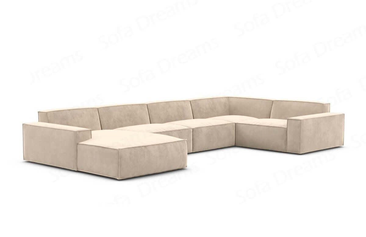 Wohnlandschaft Formenta U-Form aus Stoff beige