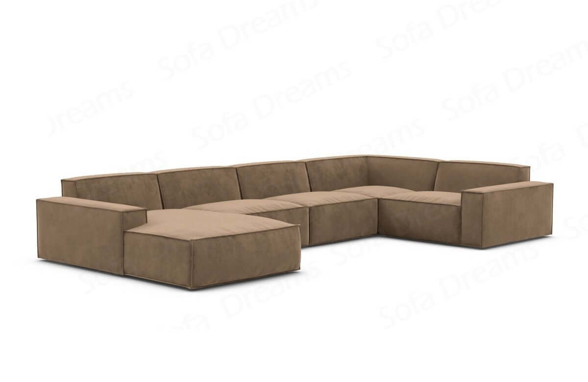 Wohnlandschaft Formenta U-Form aus Stoff Braun