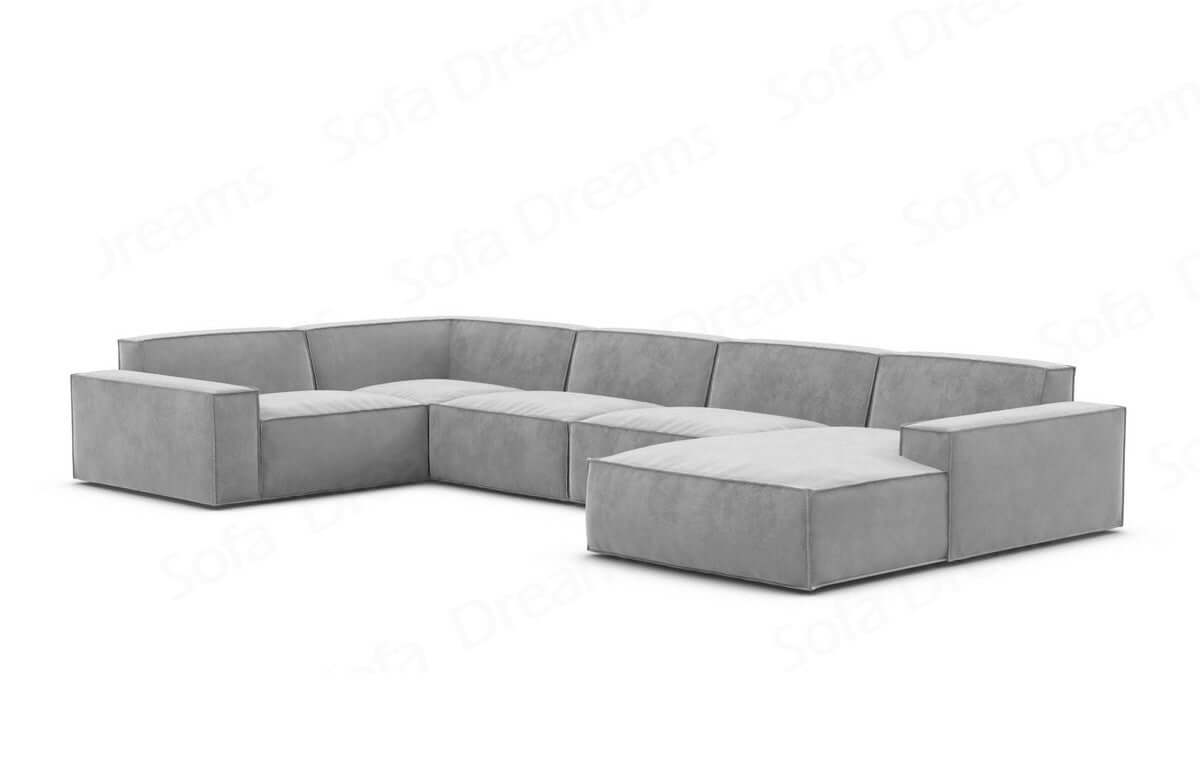 Wohnlandschaft Formenta U-Form aus Stoff Hellgrau