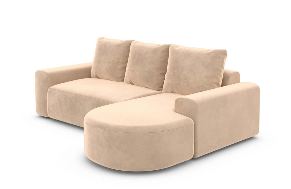 Couch Gomera L Form Stoff Beige