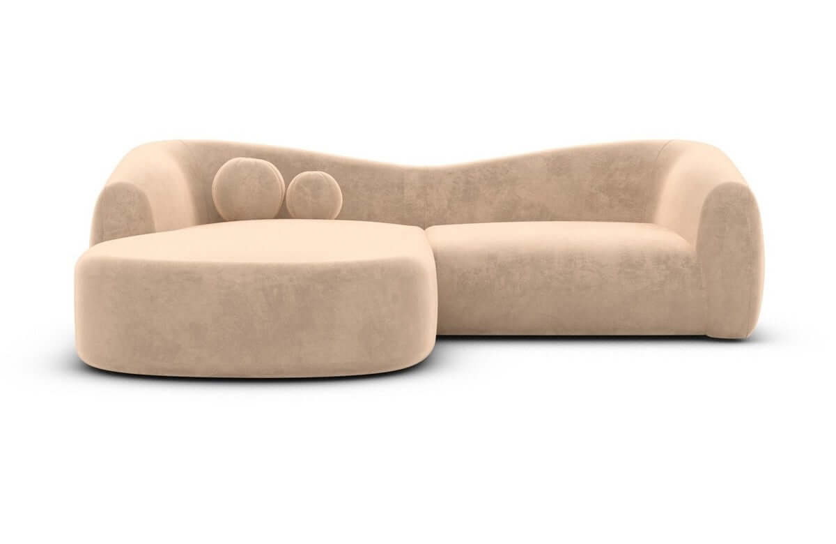 Ecksofa Murcia L-Form aus Stoff Beige