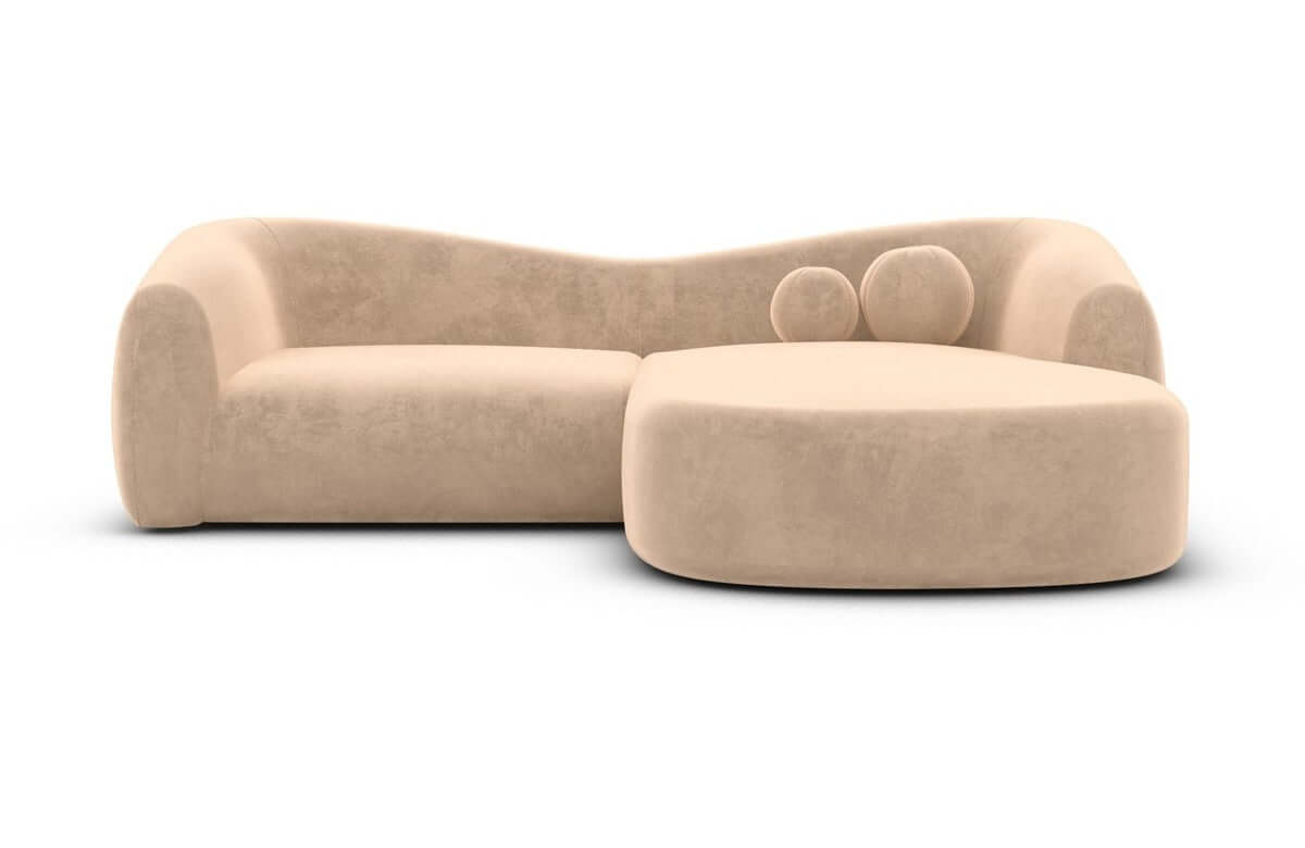 Stoff Ecksofa Murcia L-Form Kurz Beige