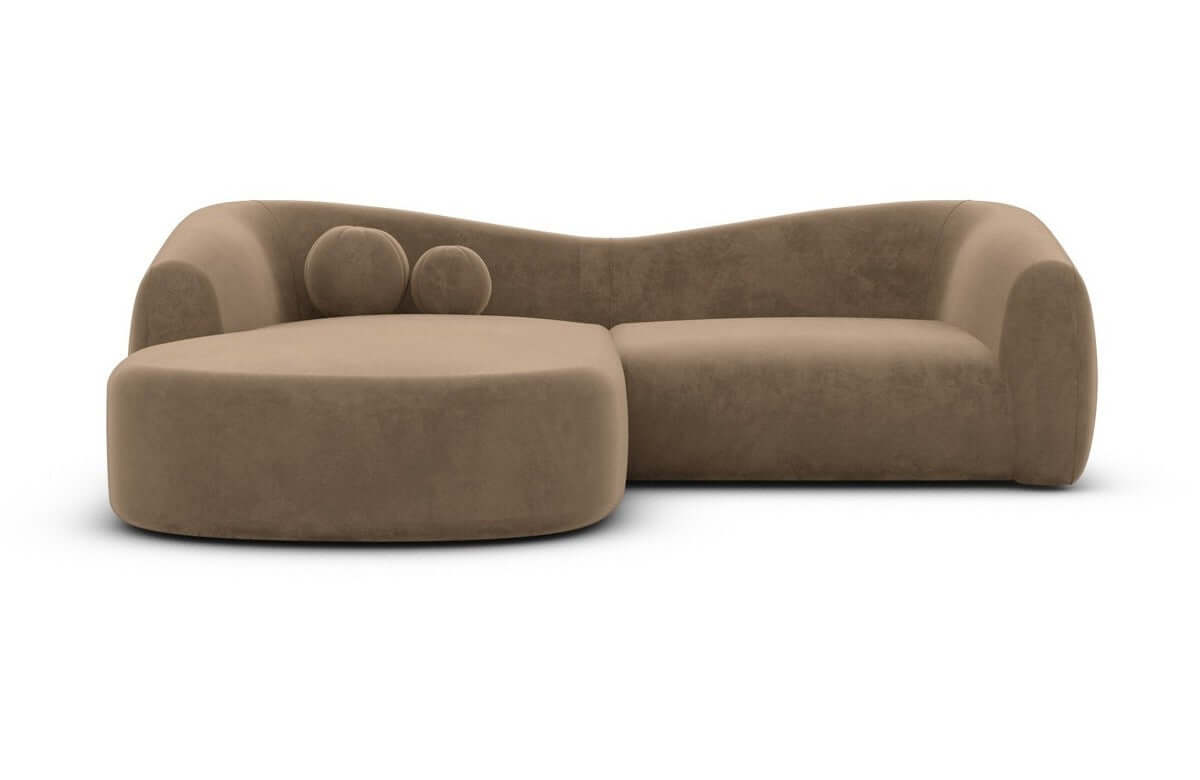 Ecksofa Murcia L-Form aus Stoff Braun