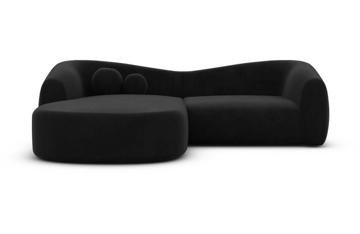 Ecksofa Murcia L-Form aus Stoff Schwarz