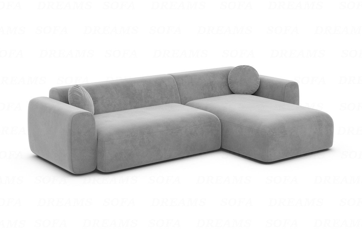Ecksofa Cortegada L-Form Kurz Stoff Hellgrau