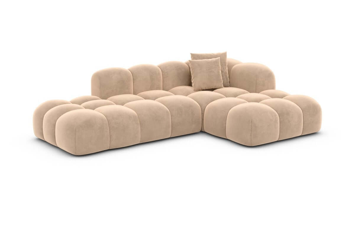 Stoff Ecksofa Formentera Lounge L-Form Beige