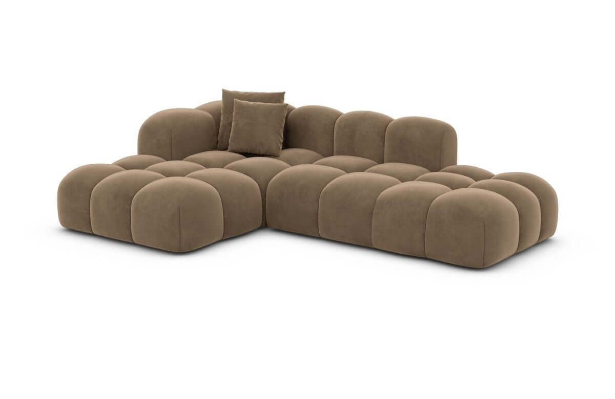Stoff Ecksofa Formentera Lounge L-Form Braun
