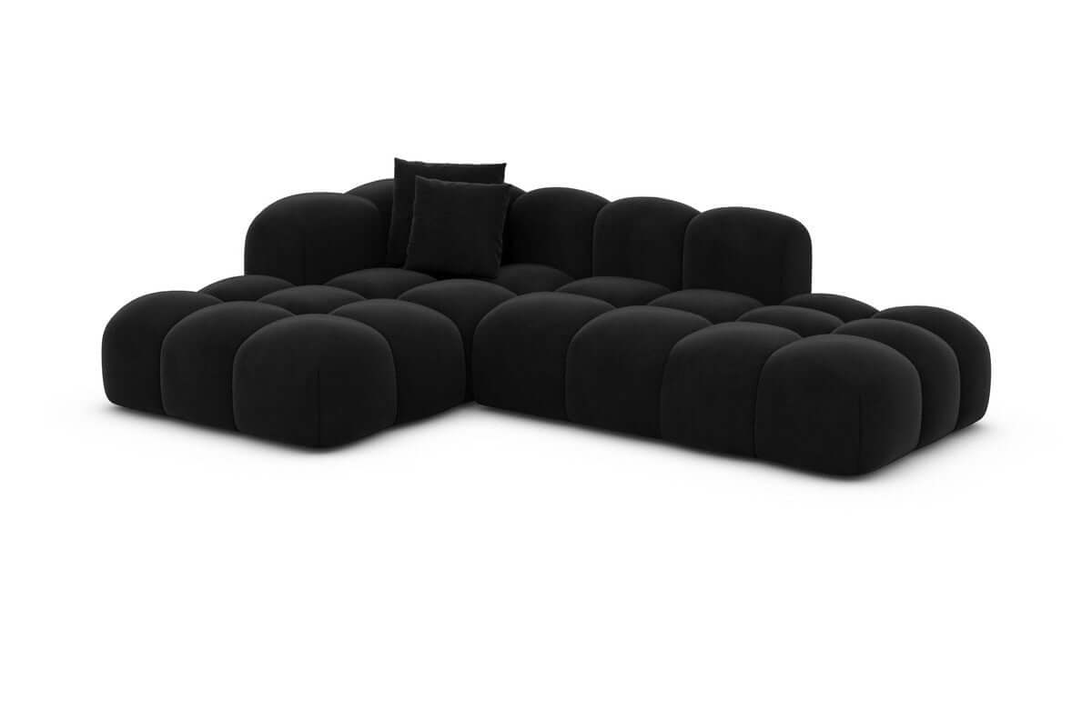 Stoff Ecksofa Formentera Lounge L-Form Schwarz