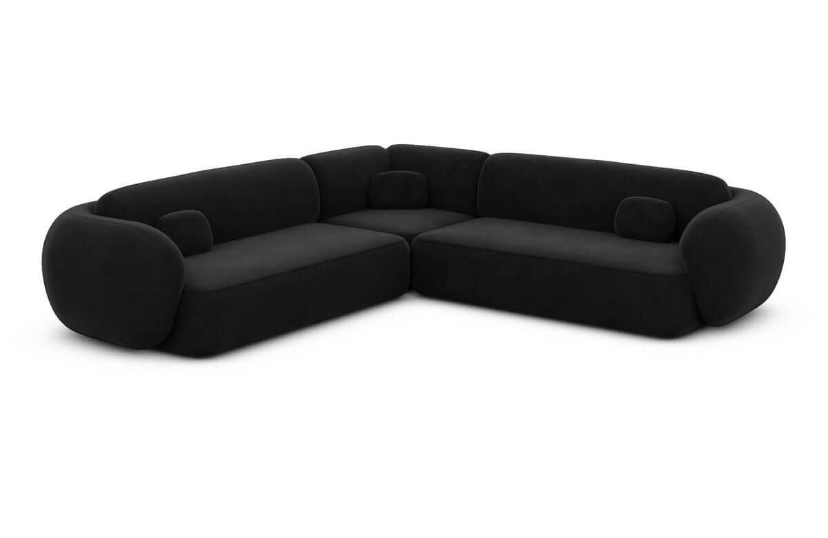Couch Altea L-Form in Stoff Schwarz