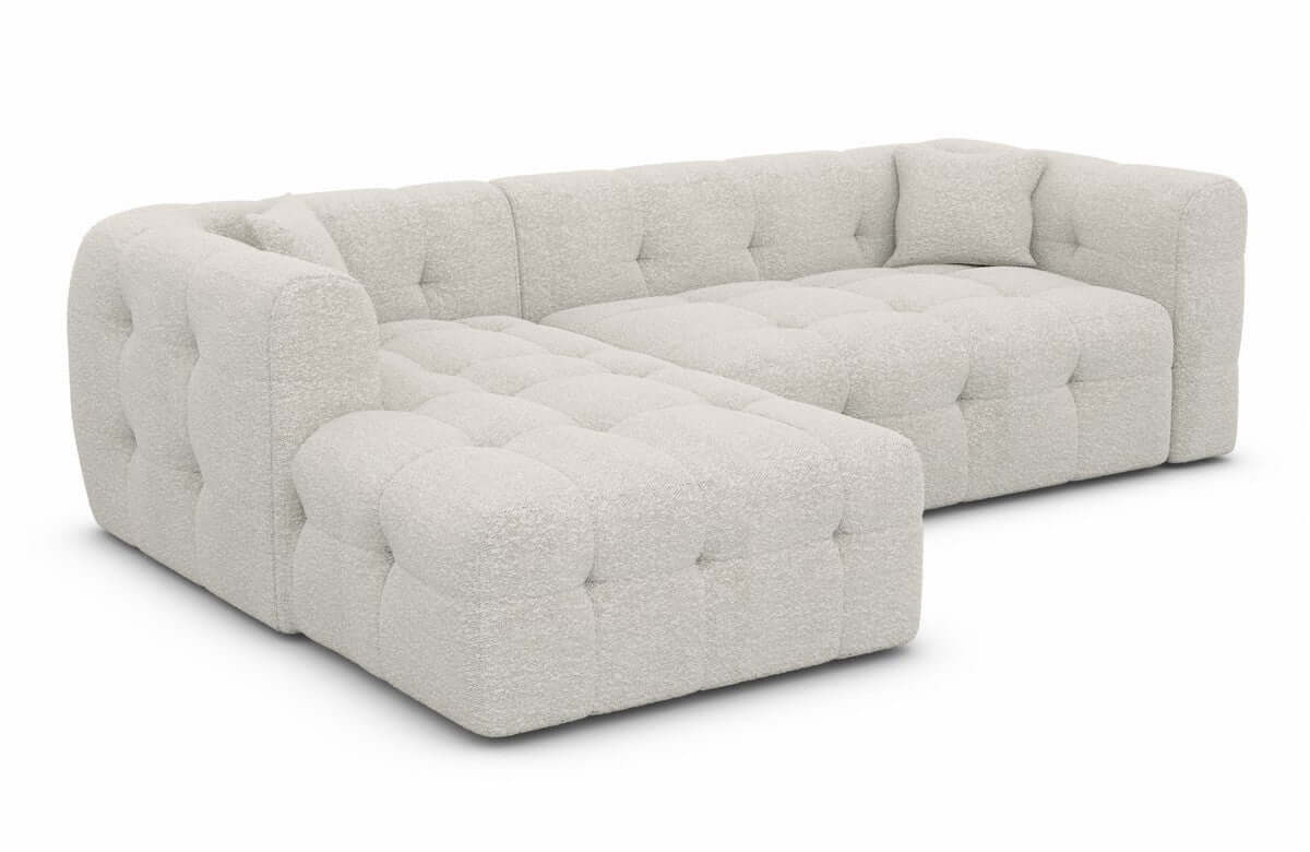 Couch Sevilla L-Form in Stoff Pearl