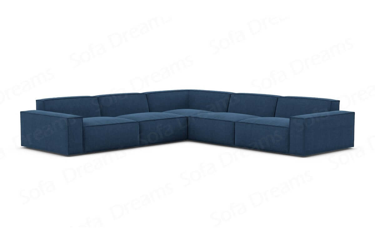Ecksofa Formenta L-Form aus Stoff blau