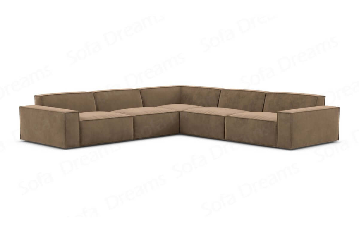 Ecksofa Formenta L Form aus Stoff braun